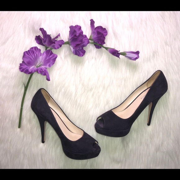 Prada Purple Suede PeepToe Platform Heel,Size-39(9 - Picture 1 of 15